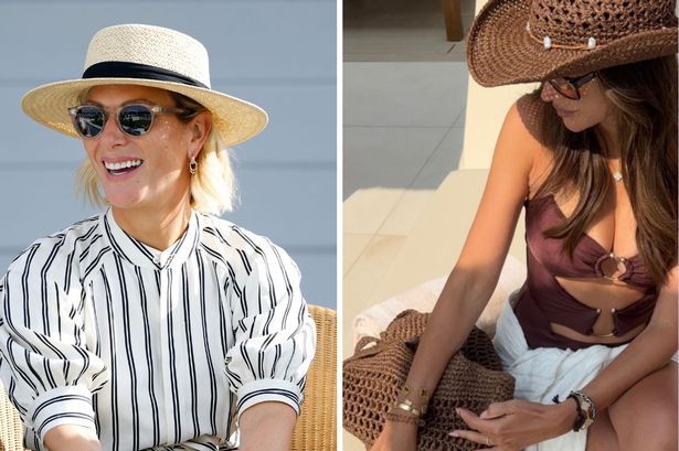 Zara Tindall and Michelle Keegan in straw hats