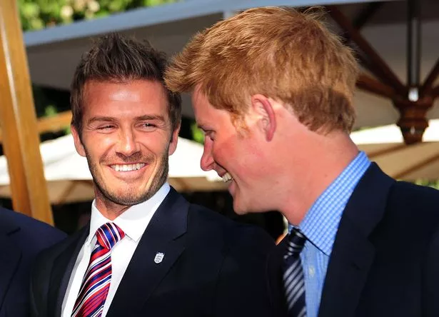 Prince Harry with David Beckham at an FA reception at the Saxon Hotel in Johannesberg. PRESS ASSOCIATION Photo. Picture date: Saturday June 19, 2010. See PA story ROYAL A