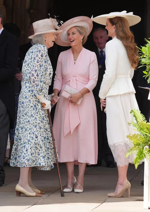 Kate giggles with Sophie and Princess Alexandra 