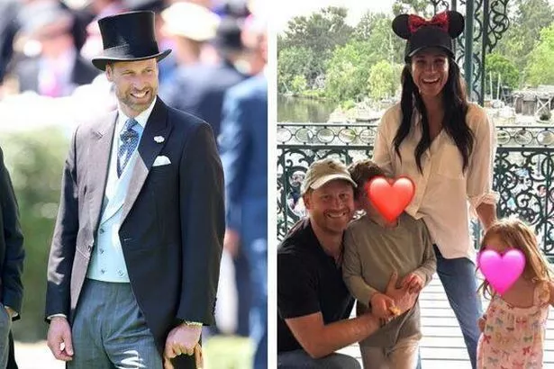 Separate pictures of Prince William, Prince Archie and Princess Lilibet