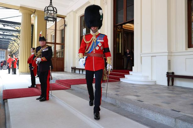 Prince of Wales at Trooping of the Colour, with Prince Louis in the background