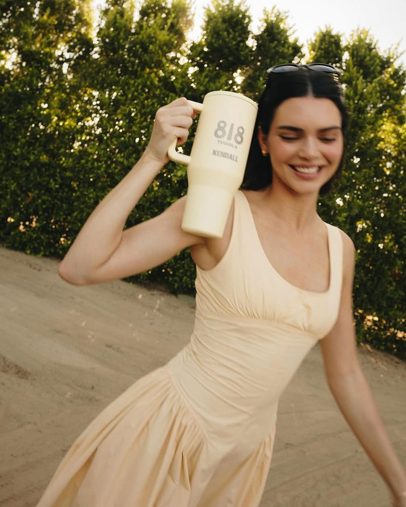 Kendall Jenner at Coachella wearing butter yellow