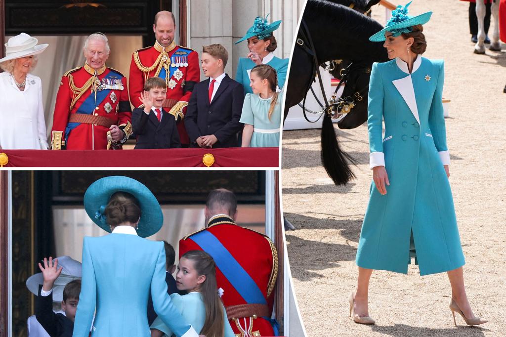 Princess Kate stuns in sky blue as she appears at Trooping the Colour with William, Charles and kids Princess Kate stuns in sky blue as she appears at Trooping the Colour with William, Charles and kids