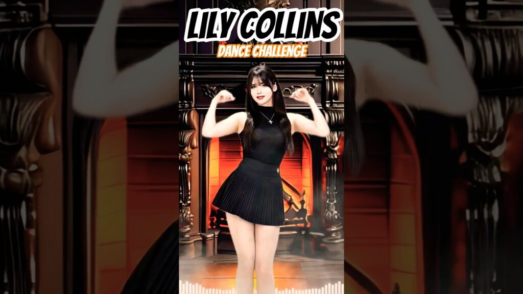 Perfect dance by the Fire: Lily Collins in the Living Room #dancechallenge #trending #usa