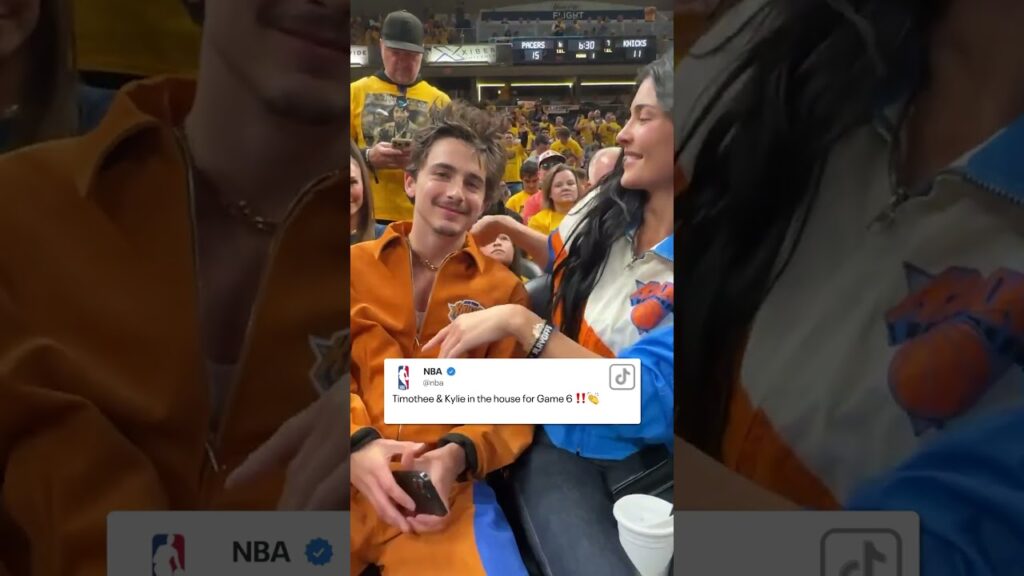 Timothée Chalamet and Kylie Jenner at the Knicks vs. Pacers Game