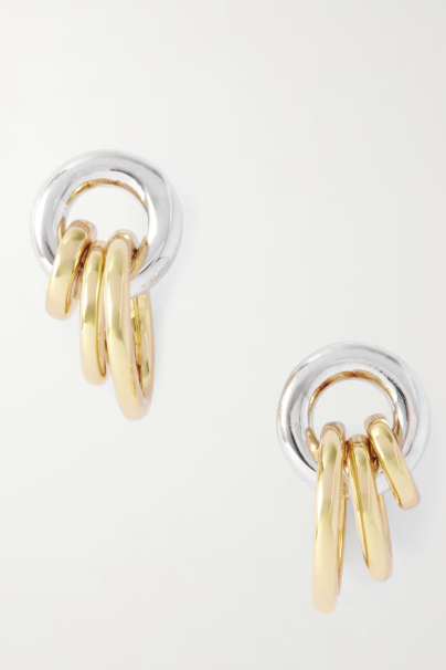Aria rhodium- and gold-plated recycled earrings Aria rhodium- and gold-plated recycled earrings