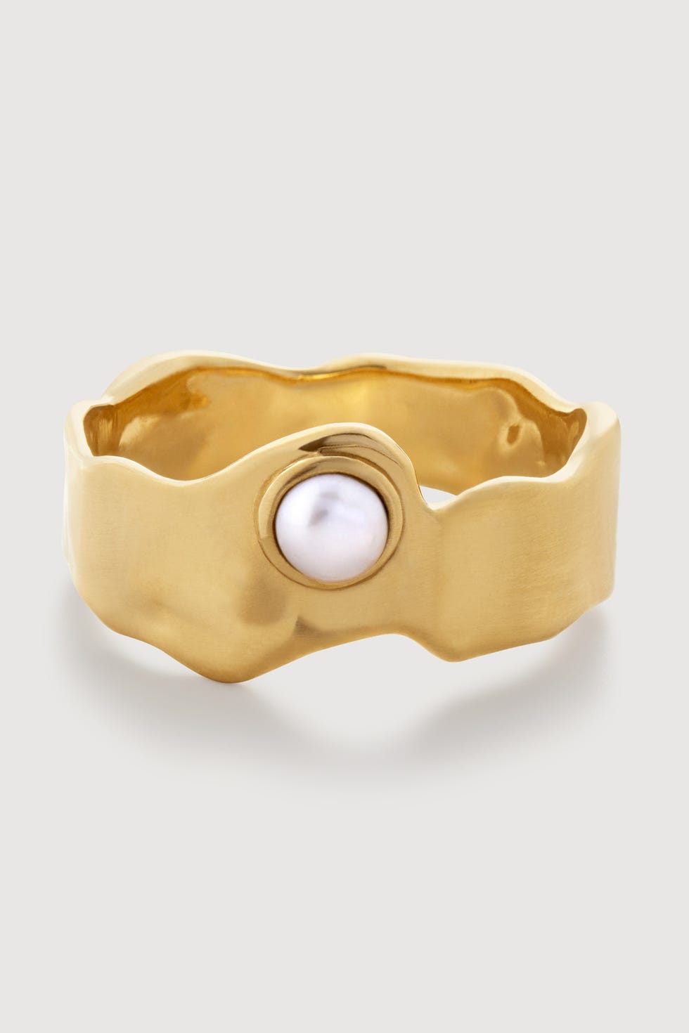 Capri Button Pearl Stacking Ring Capri Button Pearl Stacking Ring