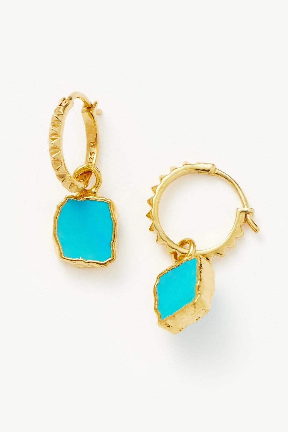 Mini Pyramid Charm Hoop Earrings Mini Pyramid Charm Hoop Earrings