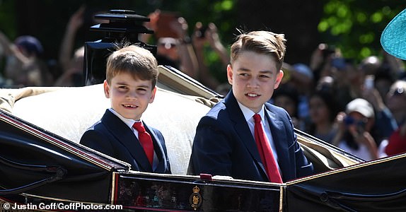 14 June 2025.The King, Charles III, and members of the royal family attending Trooping the Colour. The King, because of his health issue, will journey from Buckingham Palace to Horseguards Parade in a carriage. The Prince of Wales, the Princess Royal, Prince Edward, The Duke of Edinburgh will be on horseback. The Queen, Camilla, Catherine, Princess of Wales, the children, Prince George, Princess Charlotte, Prince Louis, and Sophie, Duchess of Edinburgh, will be in open carriages, weather permitting. On returning, The Royal Family will appear on the balcony at the palace for the flypast.Credit: Justin Goff/GoffPhotos.com   Ref: KGC-03