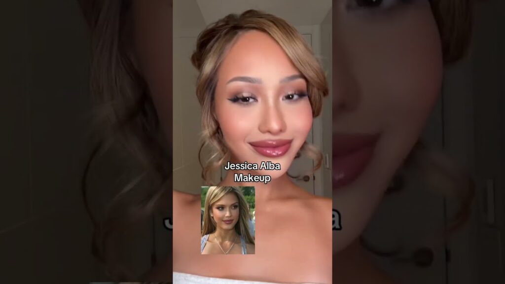 Recreating Jessica Alba makeup ✨🤎 : #shorts #short #ernntm