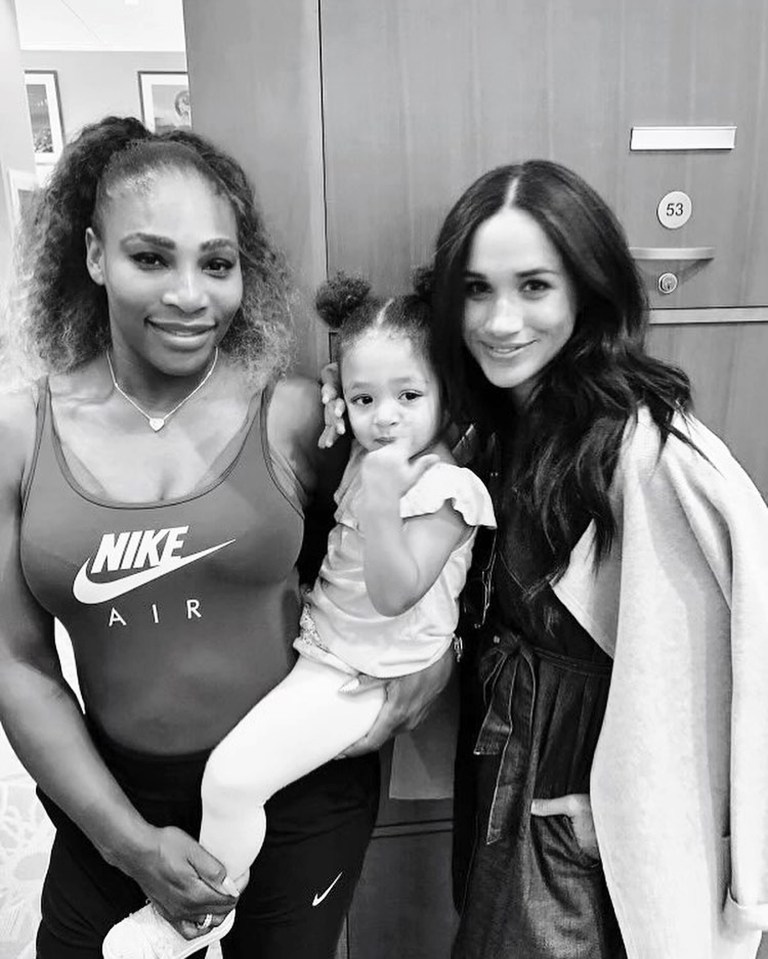 Serena Williams, Meghan Markle, and a young girl.