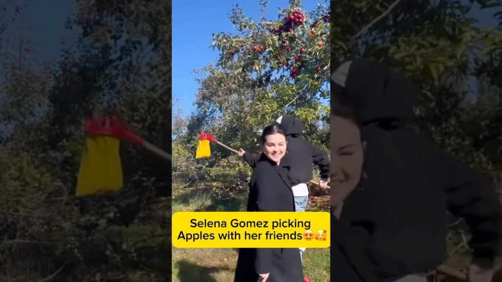 Selena Gomez picking Apples with her friends😍🥰 #funny #selenagomez