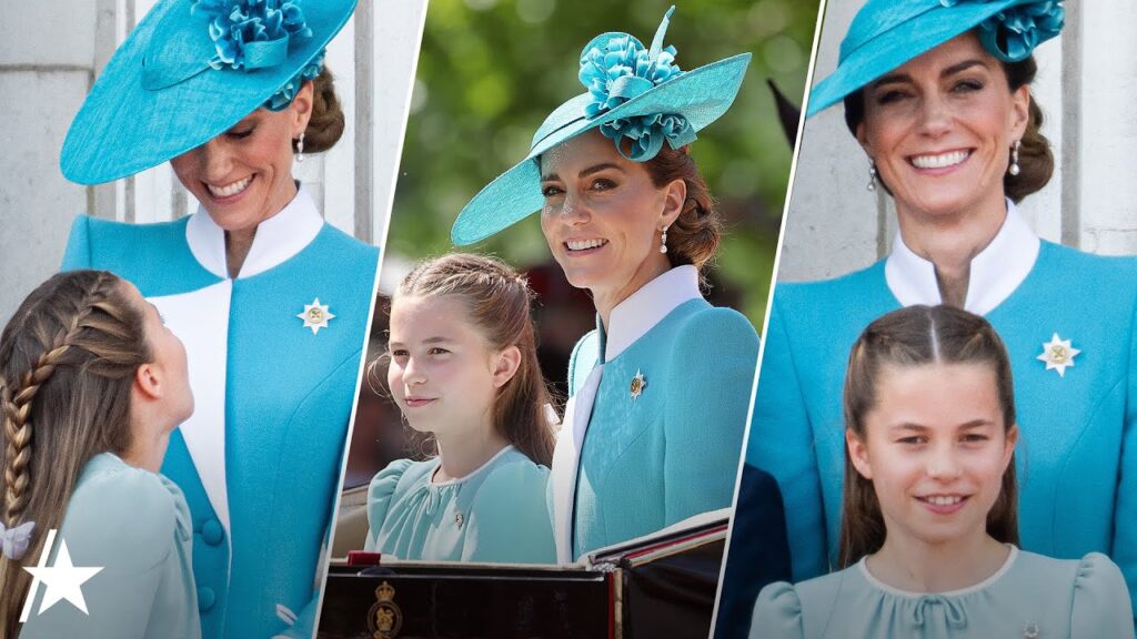 Kate Middleton & Princess Charlotte TWIN In Aqua at Trooping the Colour