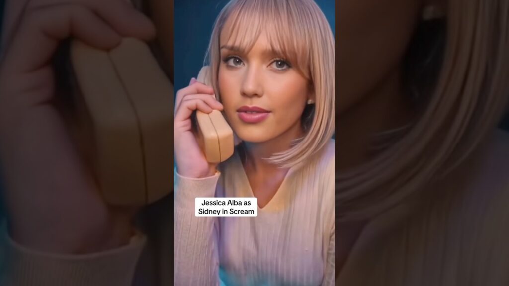 Jessica Alba as Sidney in Scream in AI generated #shorts #ai #scream