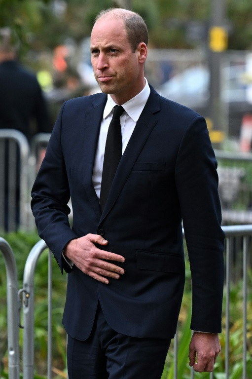 Britain's Prince William arrives at Manchester Cathedral for the funeral of Bobby Charlton