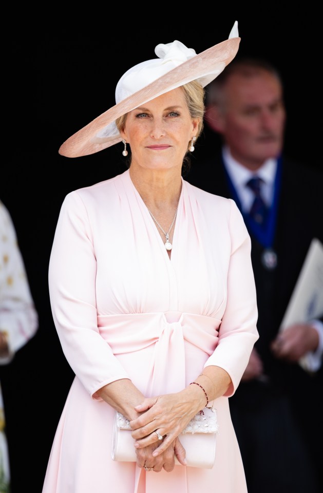 Sophie, Duchess of Edinburgh, at the Order of the Garter service in a pink dress and hat.
