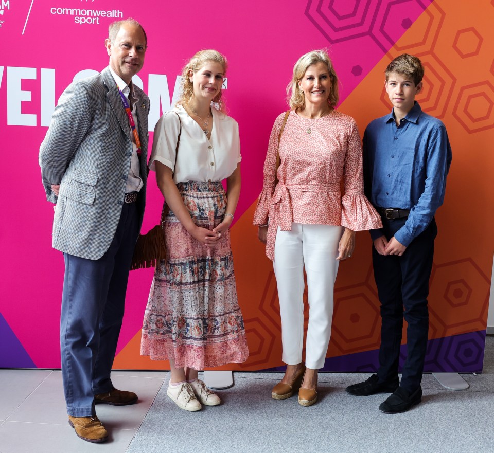 Prince Edward, Earl of Wessex, with his family at the 2022 Commonwealth Games.