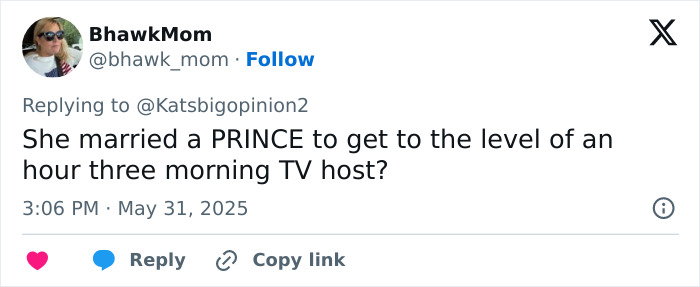 Twitter user commenting on Meghan Markle’s TV career after sharing her kitchen hack amid public criticism. Twitter user commenting on Meghan Markle’s TV career after sharing her kitchen hack amid public criticism.