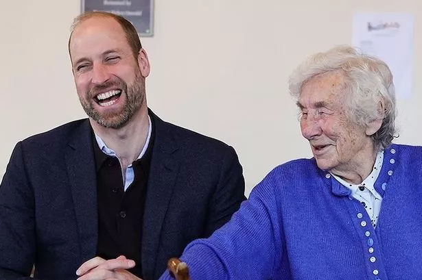 Prince William with Christina Charlton a surprise visit to the Deidre Knight Centre in Forfar