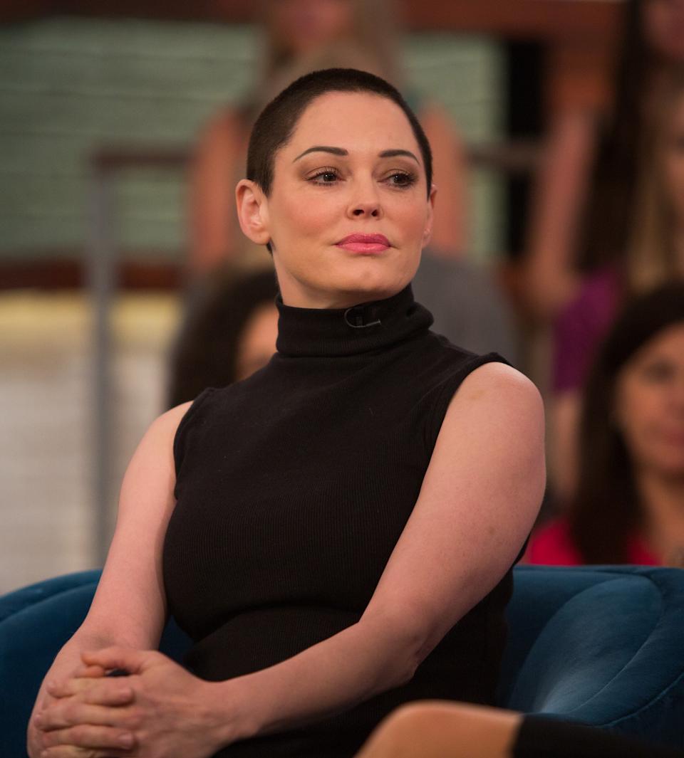 Rose McGowan during a talk show interview