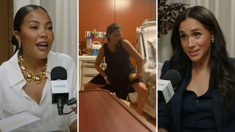 Emma Grede chats to Meghan Markle about her viral ‘baby momma’ dance video in a snippet of her new Aspire Podcast.