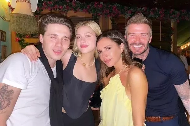 Brooklyn Beckham, Nicola Peltz, Victoria Beckham and David Beckham
