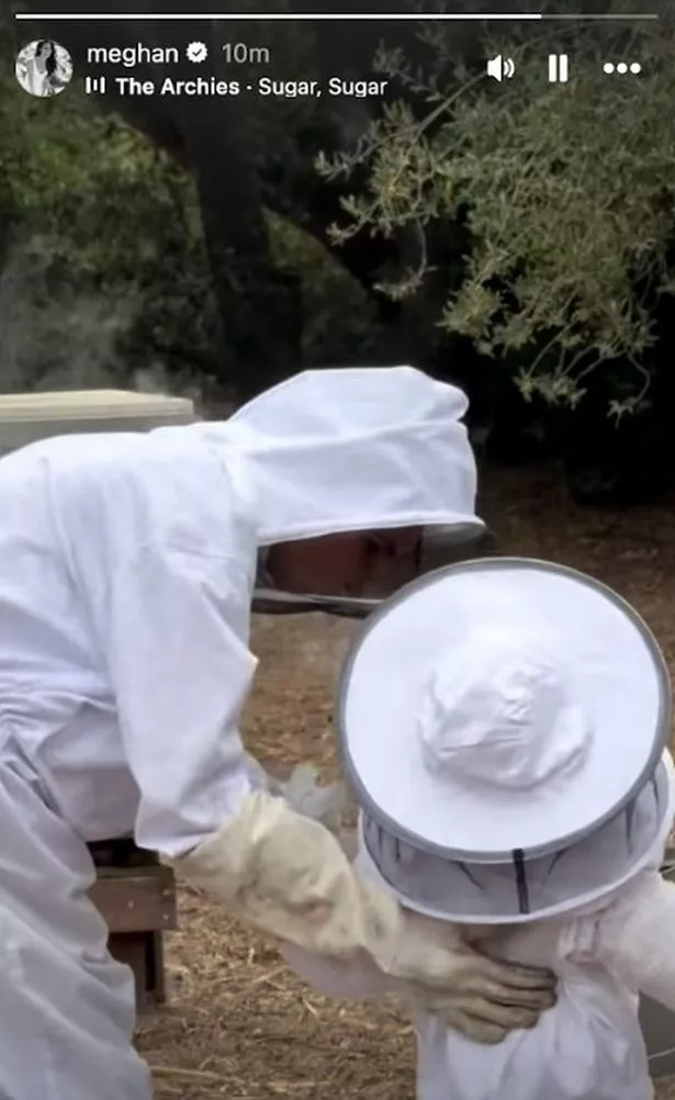 Meghan Markle and Lilibet beekeeping