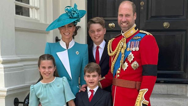 The Prince and Princess of Wales and their family at Trooping the Colour