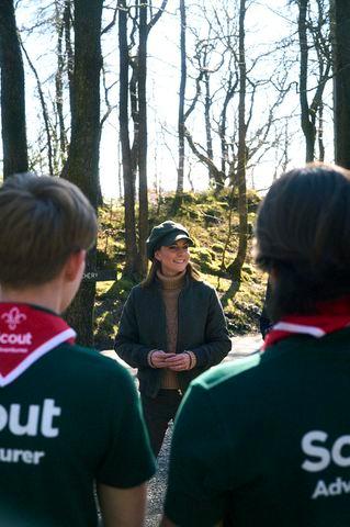 Kensington Palace Princess Kate having a chat with two of the scouts