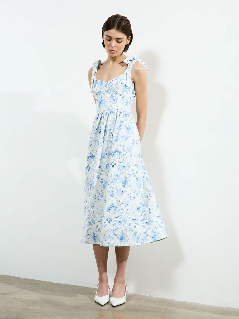 Serenity Dale Crepe Midi Dress