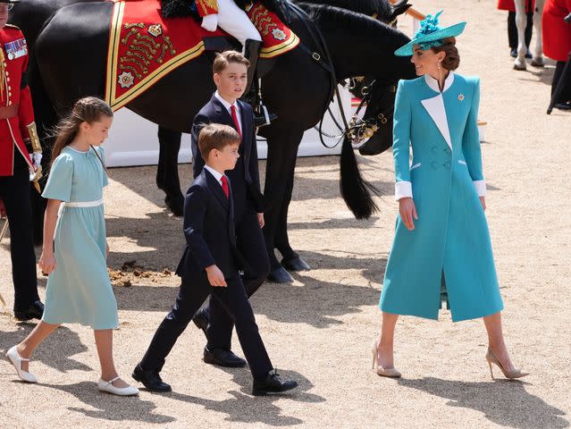 Getty Princess Charlotte, Prince George, Prince Louis, and Kate Middleton on June 14, 2025
