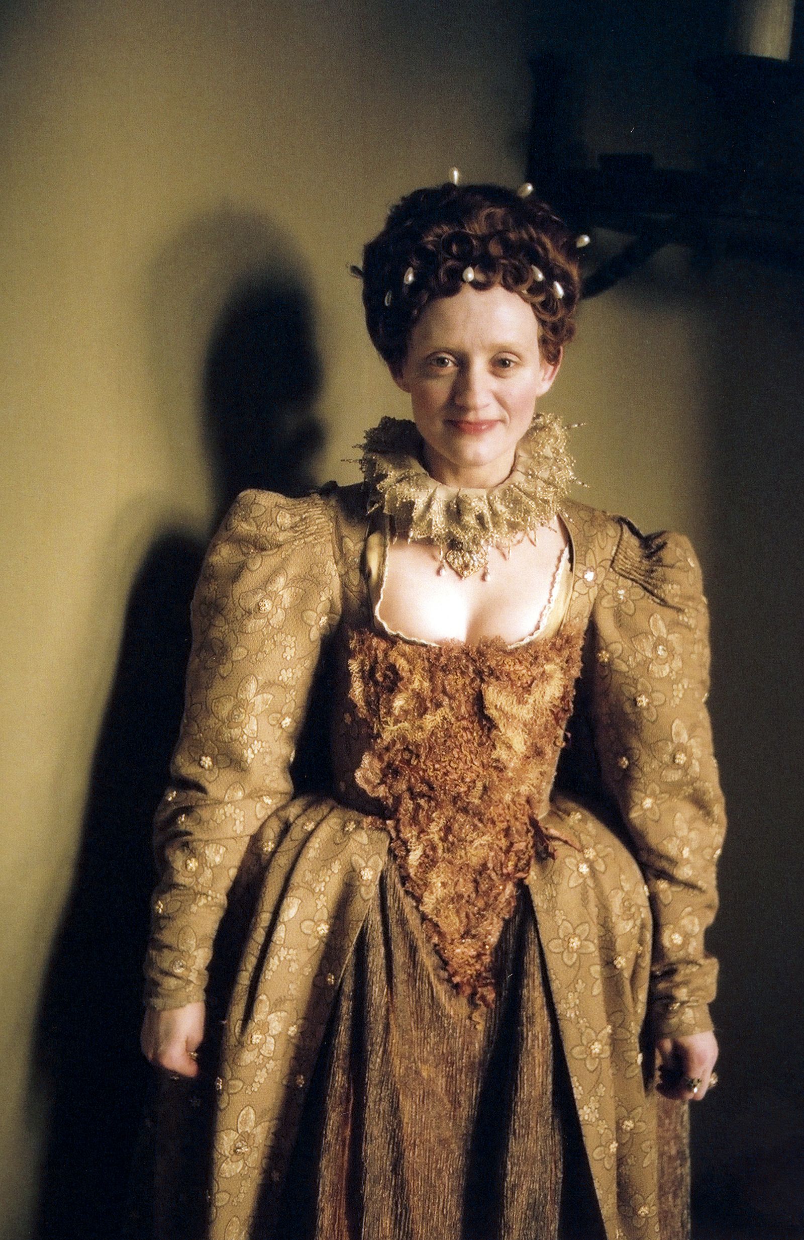 Image may contain AnneMarie Duff Person Clothing Costume Face Head Photography Portrait Dress Adult and Wedding