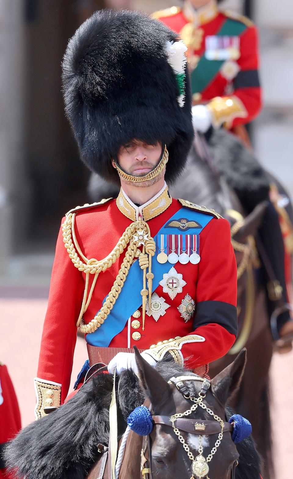 Chris Jackson/Getty Images - PHOTO: Prince William, Prince of Wales on horseback during Trooping The Colour 2025 on June 14, 2025, in London.