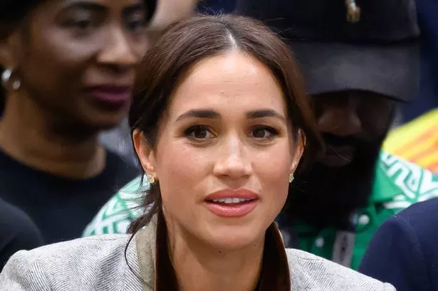 VANCOUVER, BRITISH COLUMBIA - FEBRUARY 09: Meghan, Duchess of Sussex and Prince Harry, Duke of Sussex attend the wheelchair basketball match between the USA v Nigeria during day one of the 2025 Invictus Games at the Vancouver Convention Centre on February 09, 2025 in Vancouver, British Columbia. (Photo by Karwai Tang/WireImage)