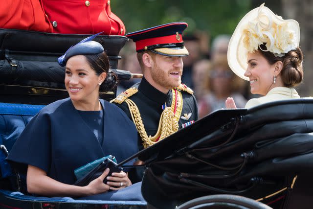 Getty Meghan Markle, Prince Harry, and Kate Middleton at Trooping the Colour on June 8, 2019