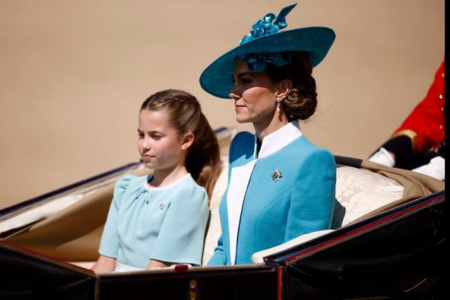 BENJAMIN CREMEL/AFP via Getty Princess Charlotte and Kate Middleton at Trooping the Colour on June 14, 2025