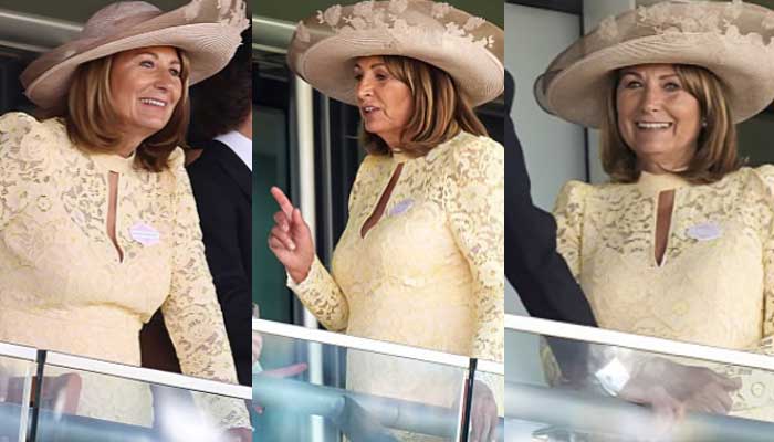 King Charles beams as he talks to Kate Middletons mother