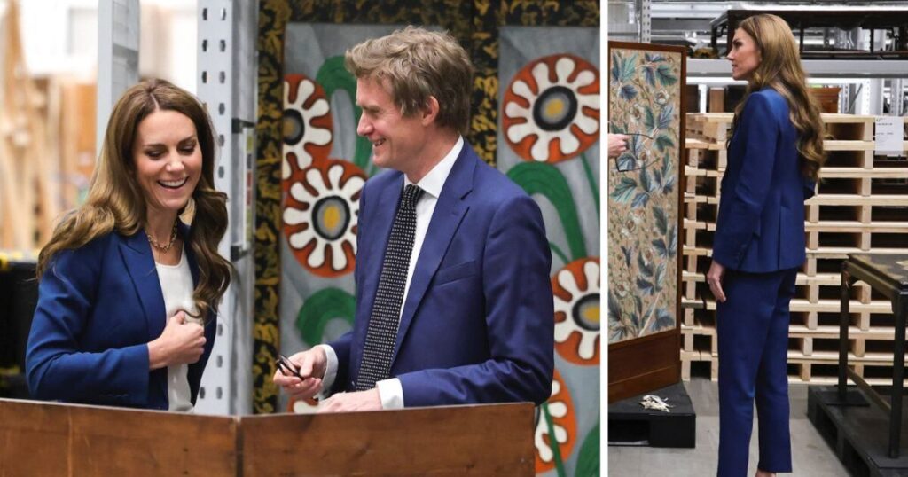 Princess Kate wows in chic navy suit as she visits V&A East Storehouse | Royal | News Princess Kate wows in chic navy suit as she visits V&A East Storehouse | Royal | News