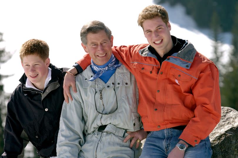 Prince harry, Prince William and King Charles (then Prince Charles)