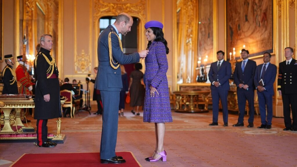 Chanel’s Global CEO, Leena Nair receives CBE award from Prince William of Wales Harper's Bazaar India