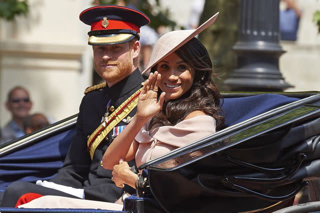 NIKLAS HALLE'N/AFP via Getty Images Prince Harry and Meghan Markle at Trooping the Colour on June 9, 2018