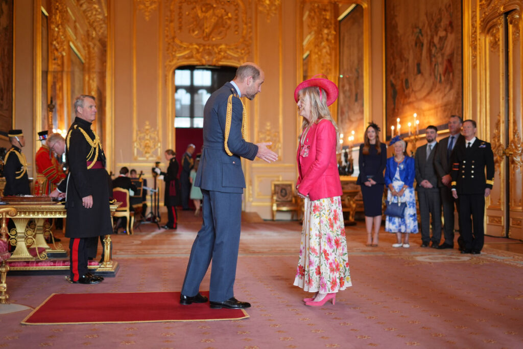 Dawn Astle with the Prince of Wales at Windsor Castle