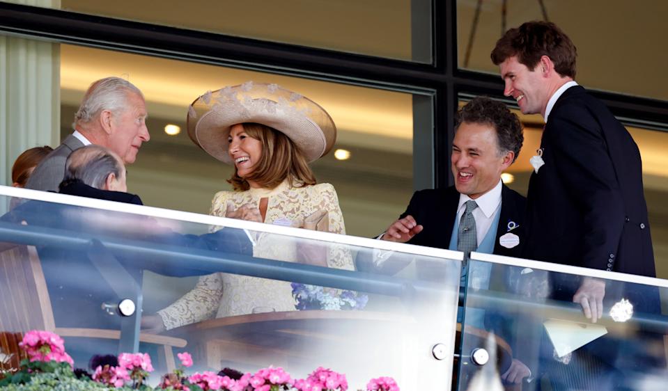 King Charles was joined in the royal box by Kate’s mother, Carole Middleton; Thomas van Strabenzee, a godfather to Kate and William’s daughter, Princess Charlotte; and William’s Eton friend James Meade, among others. / Max Mumby/Indigo / Getty Images