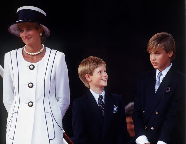 Getty Princess Diana, Prince Harry, and Prince William