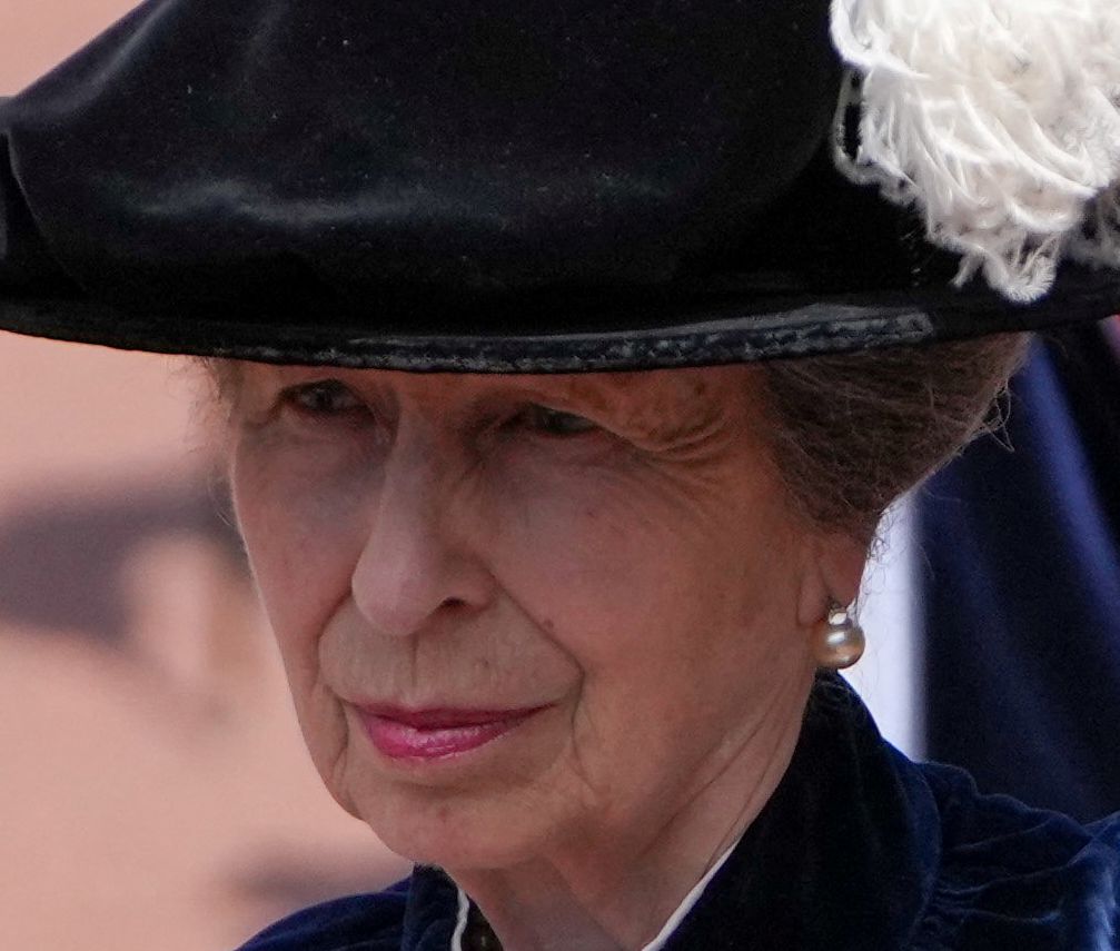 Close up photo of Princess Anne wearing metallic lipstick