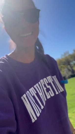 In February, Meghan coyly posted a video of herself in a purple Northwestern sweatshirt similar to one Diana wore