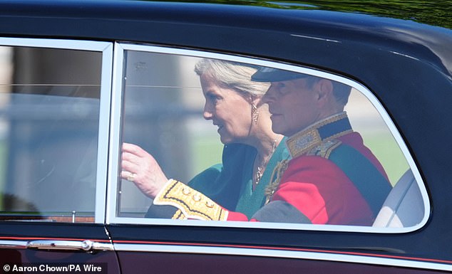 The Duke and Duchess of Edinburgh arrive at Buckingham Palace ahead of the Trooping the Colour ceremony in central London
