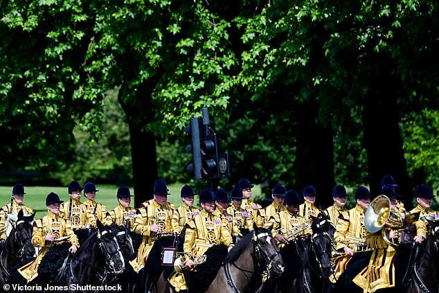 Final preparations are made for the annual ceremony, to celebrate the monarch's birthday, on Saturday