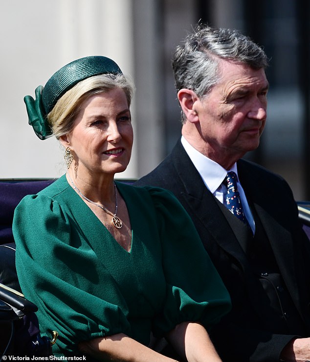 Sophie, Duchess of Edinburgh and Sir Timothy Laurence attend the Trooping the Colour