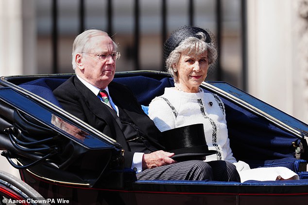 The Duke and Duchess of Gloucester leave Buckingham Palace ahead of Trooping the Colour ceremony in central London